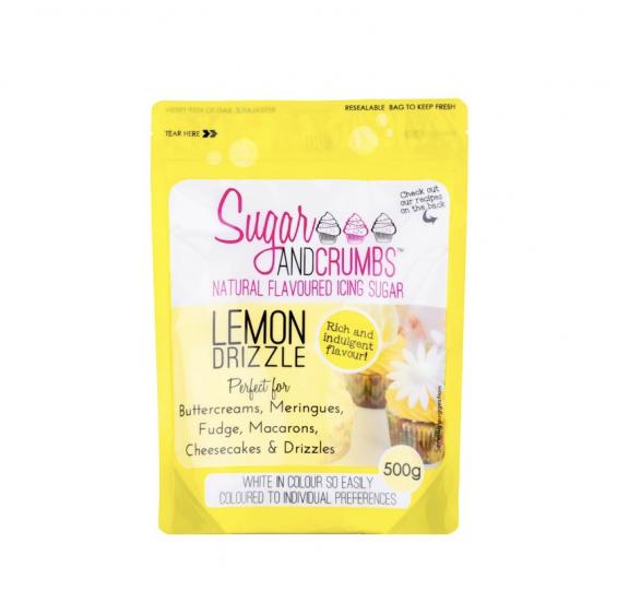 Sugar and Crumbs Lemon Drizzle Flavoured Icing Sugar 500g Sugar & Ice